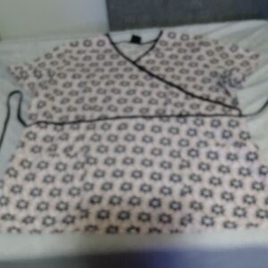 Cherokee Black and PinkFloral Scrub Top